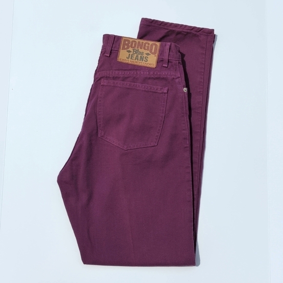 BONGO Denim - Bongo 90's Vintage High Waisted Tapered Leg Button Fly Mom Jeans Plum Purple 13